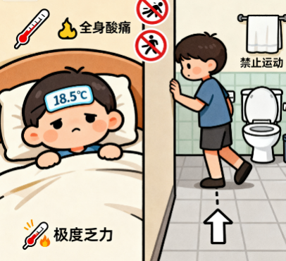 [图片占位：急性感染期症状与禁止运动]