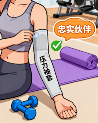 [图片占位：佩戴压力袖套/袜]