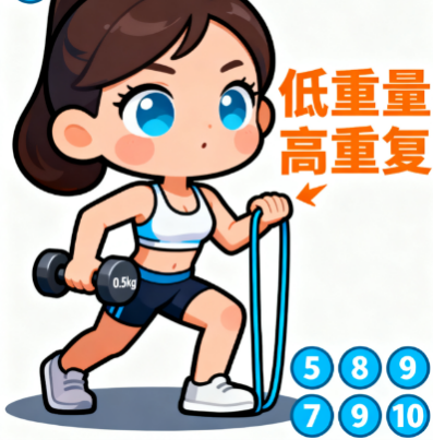 [图片占位：低重量高重复次数]