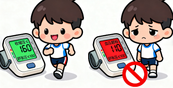 [图片占位：标准运动流程图 - 测血压、热身、运动、整理、复测]