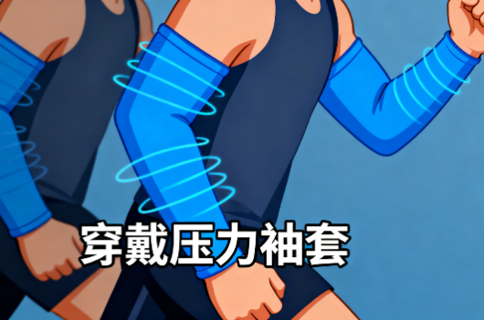 [图片占位：坚持穿戴压力袖套]